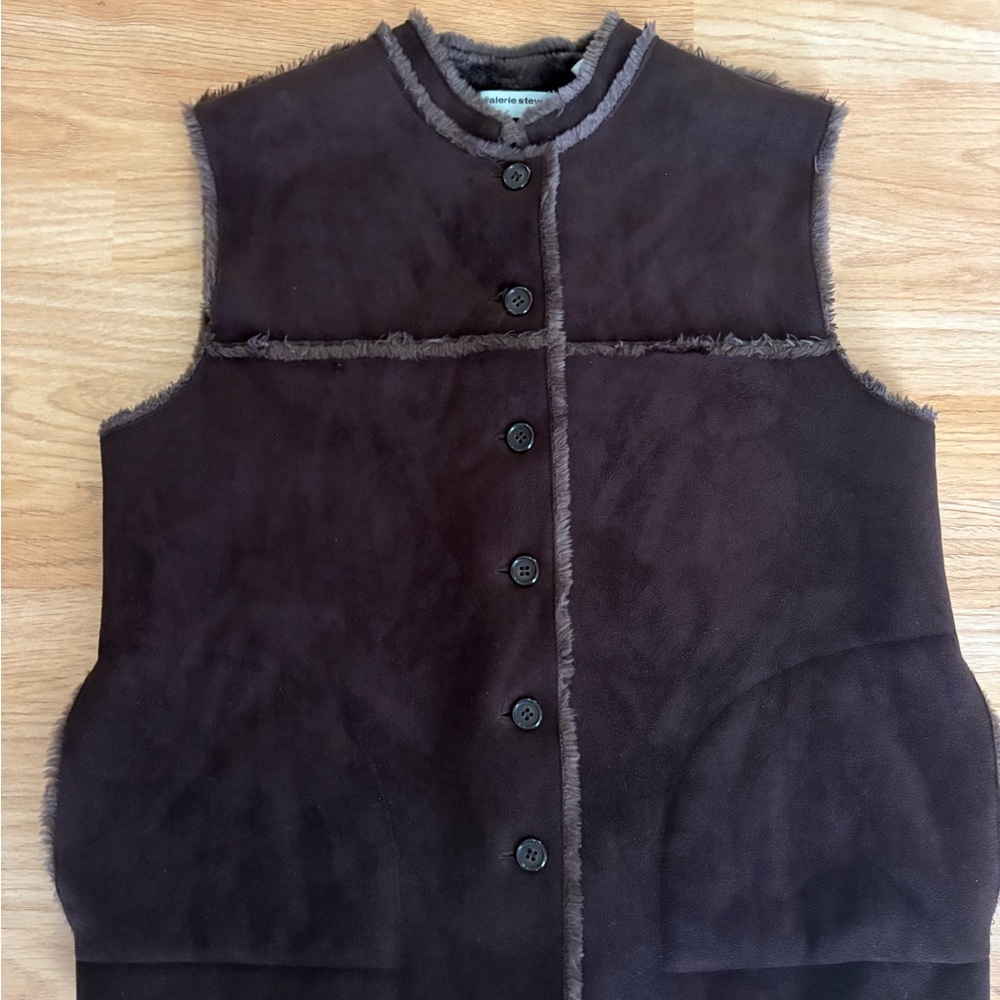 Valerie Stevens Faur Fur Chocolate Brown Vest